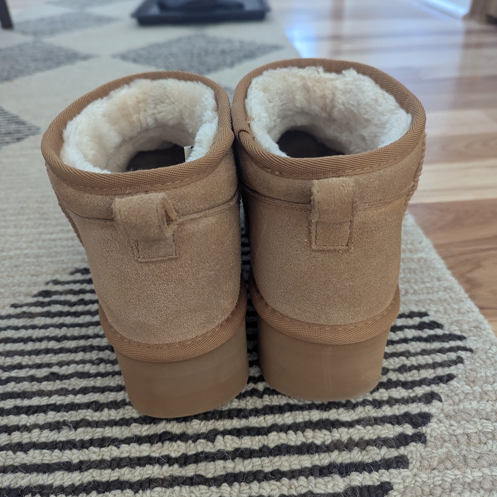 Women's Tan Ankle Boots - Picture 4 of 6